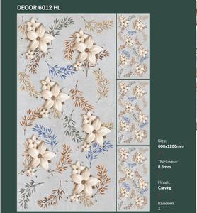 Carreaux de sol et de mur modernes de luxe 600x1200mm, aspect 3D, finition brillante et polie, pour maison, hôtel, salle de bain - Product Image 1