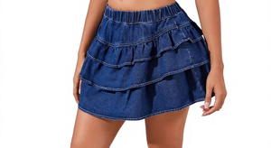 Wholesale womens <b>low</b> <b>rise</b> denim midi <b>skirt</b> custom supplier for fashion retailers US capsule collections - Product Image 6