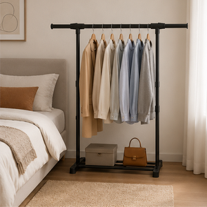 Industrial Adjustable Garment <b>Rack</b> Heavy Duty Metal Clothes Stand Modern Bedroom Laundry Storage Organizer - Product Image 2