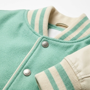 Chaqueta Varsity de Béisbol para Hombre, Ajustada, Tejida, con Letras Bordadas, Personalizada, de Alta Calidad, Resistente al Viento, Ecológica, Blanca, en Oferta - Product Image 6