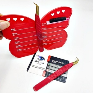 Bandeja de pestañas acrílica roja de mariposa personalizable BLT, etiqueta privada cuadrada, herramientas de extensión de pestañas al por mayor, diferentes cajas personalizadas - Product Image 2