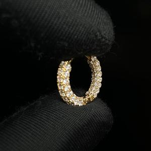 Glamorous Lab Grown Diamond Five Row Hoop In Solid 14K Gold For <b>Helix</b> And Cartilage Jewelry - Product Image 5