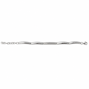 Pulsera de Plata de Ley 925 con Circonita Cúbica para Mujer, Acabado Pulido, Estilo Moderno y Minimalista, Regalo de Joyería, Uso Diario, Estilo Fiesta - Product Image 5