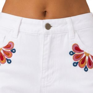 Shorts de Mezclilla Blancos con Estampado Floral para Mujer, Cintura Alta, Casuales, de Verano, Personalizados con Bordado, Fabricante OEM de Moda - Product Image 5