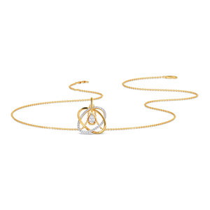 Geometric 14K <b>Rose</b> <b>Gold</b> 0.30ct Pave Style Lab Grown Diamond Elegant Interlocking <b>Pendant</b> <b>Necklace</b> Teardrop Halo <b>Pendant</b> <b>Necklace</b> - Product Image 3