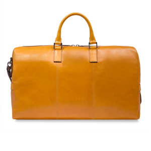 Sac de voyage décontracté de luxe en cuir véritable jaune moutarde, sac de week-end, sac fourre-tout pliable, léger, écologique, grande capacité - Product Image 5