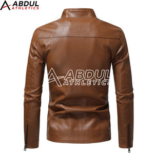 Veste d'hiver en cuir élégante pour homme, coupe ajustée, style motard, en cuir véritable, durable, confortable, idéale pour les occasions décontractées et les activités de plein air - Product Image 2