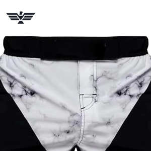 Pantalones de Grappling BJJ No-Gi Personalizados en Morado y Negro con Patrón de Letras, Cintura Elástica Media, Transpirables, Unisex, Premium, 100% Poliéster, para MMA - Product Image 4
