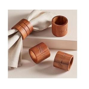 Juego de Servilleteros de Madera, Diseño Redondo Minimalista, Hechos a Mano, Decoración para el Hogar, Accesorio para Sala de Estar - Product Image 1