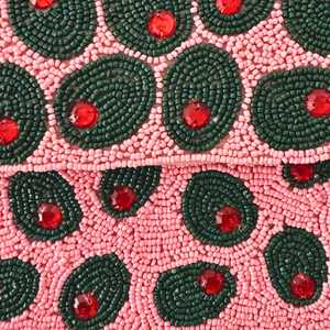 Handmade Embroidered Cotton Handbag Rectangular <b>Shape</b> With Black <b>And</b> Red Circular Pattern - Product Image 6