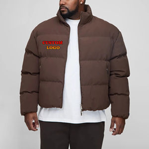Chaqueta acolchada de poliéster para hombre al por mayor, estilo holgado, para invierno, para exteriores, con cuello alto y cremallera, económica - Product Image 1