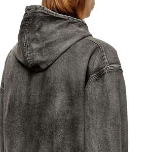 Chaqueta Vaquera con Capucha Extra Grande para Hombre KIVOTECH, Color Sólido, Casual, Resistente al Viento, Corte Regular, para Otoño - Product Image 2