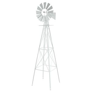 Grande Mulino a Vento Decorativo in Metallo Bianco Resistente alle Intemperie per Giardini e Spazi Esterni - Product Image 6