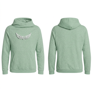 เสื้อฮู้ดแบบยูนิเซ็กส์ สีเขียวมิ้นท์ล้วน ผ้าเฟรนช์เทอร์รี่ สวมใส่สบาย ทรงปกติ เหมาะสำหรับฤดูใบไม้ร่วง มีกระเป๋าเสื้อ ดีไซน์แบบถัก - Product Image 2