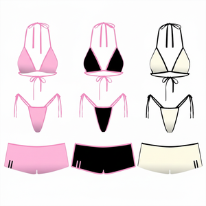 Maillot de bain sportif contrastant pour femme, bikini taille haute écologique, short de bikini personnalisé avec logo, ensemble 3 pièces à séchage rapide - Product Image 5
