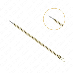 Extracteur de points noirs et d'acné en acier inoxydable plaqué or – Instrument de beauté premium pour l'élimination des boutons avec logo OEM - Product Image 2