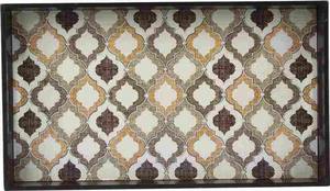 Bandeja de Servir Rectangular de Madera Ecológica con Diseño Superior Esmaltado de la India para Hoteles y Restaurantes - Product Image 2