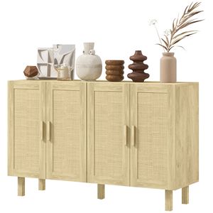 Credenza Artigianale con Ante in Rattan per Sale da Pranzo di Ville e Agriturismi - Product Image 1