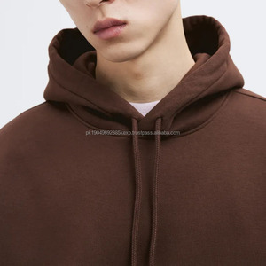 Sweat à capuche confortable de couleur marron foncé pour homme, en molleton de coton lourd, épaules tombantes, poignets côtelés, sweat à capuche pour homme - Product Image 4