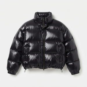 Chaqueta Acolchada Moderna de Tela Brillante para Hombre, Ropa de Invierno, Cuello Alto, Cierre Completo, Estilo Urbano - Product Image 2