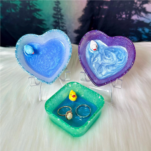 <b>Epoxy</b> Resin Bowl And Dinner <b>Table</b> 3 PCS Square Glitter Design Square Handicrafts Resin Bowl Hot Sale - Product Image 6