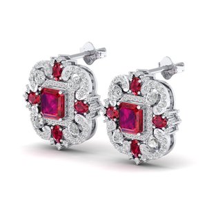 Boucles d'oreilles clous REYES minimalistes en argent sterling 925 avec moissanite certifiée GRA pour femme, personnalisables avec rubis et fermoir à vis - Product Image 3