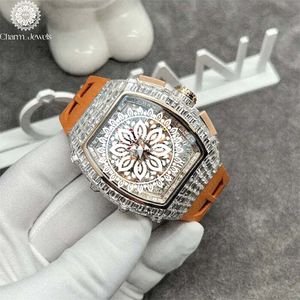 Charm Jewels Men's Luxury Stainless Steel <b>Watch</b> 42mm Rectangle <b>Case</b> Analog Sapphire Crystal Leather Band Fashion Design - Product Image 1