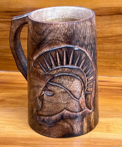 Taza Reutilizable de Madera de Teca, Ecológica, con Logotipo Grabado, para Cerveza o Regalos - Product Image 3