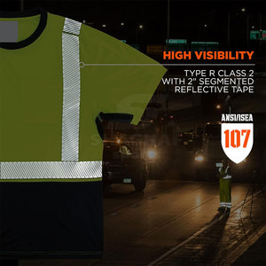 Camisetas de seguridad para hombre, ropa de trabajo de alta visibilidad para almacenes, construcción y seguridad vial. - Product Image 5