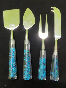 <b>Set</b> of 3 <b>Cheese</b> Tools <b>Cheese</b> Slicer Fork and <b>Cheese</b> <b>Knife</b> with Resin Handle High Quality Polished in Lowest Price from India - Product Image 3