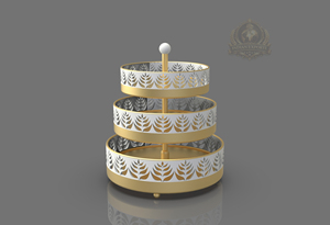 ชั้นวางอาหารทรงกลม 3 ชั้น สแตนเลสสตีล รักษาสิ่งแวดล้อม หรูหรา ใช้กับเครื่องล้างจานได้ เหมาะสำหรับเสิร์ฟกาแฟและขนมหวาน - Product Image 5