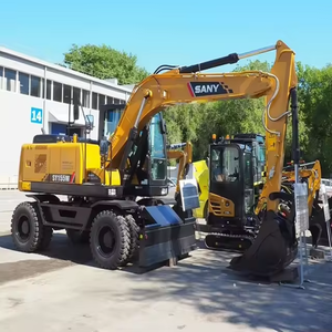 Excavatrice sur pneus haute performance SY155W, 13,5 tonnes, moteur puissant neuf, construction robuste, conçue pour les travaux lourds - Product Image 2