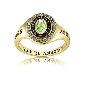 Anillo de Graduación Universitario Personalizado BOJ School Ring 067, Anillo de Colegio Secundario para Ella, con Piedra de Nacimiento, Plata 925, ¡Oferta! - Product Image 6