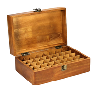 Boîte de rangement en bois artisanale à compartiments, organisateur polyvalent avec couvercle et loquet métallique, marron rustique, logo personnalisé pour entreprise