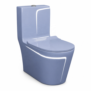 Inodoro de Diseño Elegante en Azul Pastel |   Inodoro Contemporáneo con Diseño Redondeado - Product Image 1