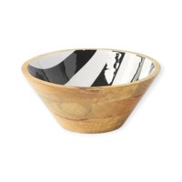 Ensemble de bols en bois de qualité supérieure avec finition émaillée à motif olive, bols de service pour salades, collations et repas