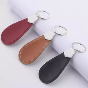 Wholesales Personalised Logo Printed Custom Metal PU Leather Keychain Cowhide Keychain Premium Genuine Leather <b>Keyring</b> - Product Image 1