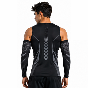 Manchons de compression personnalisés pour hommes – Entraînement sportif, fitness, course à pied, cyclisme – Respirants, extensibles, soutien athlétique, protection - Product Image 3