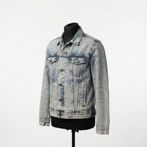 Blousons en jean d'hiver 100 % coton respirant pour l'extérieur, à capuche, col montant, logo frontal, haute qualité, séchage rapide, vente en gros - Product Image 5
