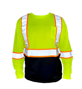 Chemises de travail à manches longues à séchage rapide, haute visibilité, réfléchissantes, pour la construction, col rond, prix de gros - Product Image 1