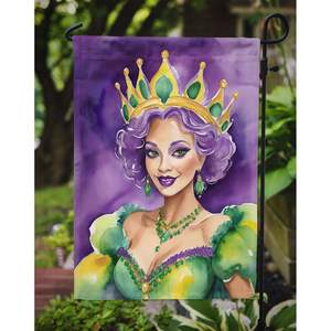 Reina Mardi Gras Bandera de jardín multicolor Buzón decorativo Bandera de patio Banner para ilustraciones de patio para camas de flores Tamaño Queen - Product Image 3