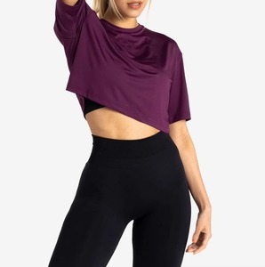 Camiseta de Cuello Redondo Ajustada para Mujer con Logotipo Personalizado, Camiseta Informal de Manga Corta de Color Sólido para Verano, para Chicas y Damas - Product Image 3