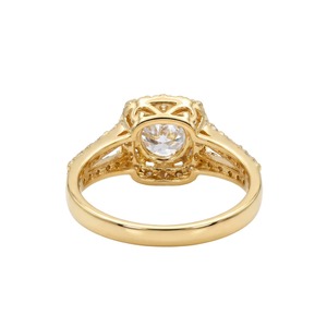 แหวนหมั้นทองคำขาว 14K ประดับเพชรทรงกลมแบบ Halo Split Shank น้ำหนัก 2.05 กะรัต (TDW) - Product Image 2