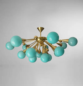 Lámpara de Techo Moderna de Estilo Mid-Century, de Hierro Acuamarina, Tipo Sputnik, de Latón, con LED Regulable, Decorativa, para Sala de Estar u Oficina - Product Image 2