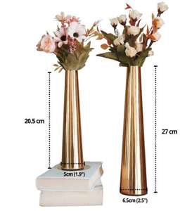 Jarrón de Flores Nórdico de Aluminio Dorado, Jarrón Cónico de Metal para Plantas de Mesa, Diseño Simple, Jarrones Dorados para Decoración del Hogar - Product Image 4