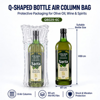 Sac gonflable à colonnes d'air pour bouteilles de vin, d'huile d'olive et de spiritueux, emballage de protection en forme de Q à 6 colonnes pour expédition