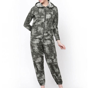 Ensemble de survêtement sportif 2 pièces pour femme, bleu, hiver, streetwear, manches longues, polaire, tricoté, polyester/coton, jogging, capuche, fermeture éclair - Product Image 3