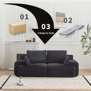 Divano Sezionale Moderno a 2 Posti Grande, Componibile, in Memory Foam Compresso, Resistente agli Animali Domestici, Effetto Nuvola, per Soggiorno - C-Brand - Product Image 6