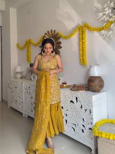 Elegante Conjunto de Vestido Cultural Sharara con Dupatta, con Diseño Artístico para Mujer, Atractivo para Fiestas y Bodas, al por Mayor - Product Image 6