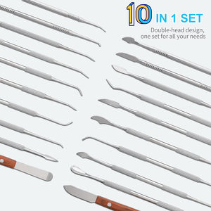 ชุดเครื่องมือขูดหินปูนทางทันตกรรมเกรดผ่าตัด 10 ชิ้น ทำจากสแตนเลสสตีล ใช้สำหรับแกะสลักขี้ผึ้งด้วยมือ สำหรับทันตแพทย์มืออาชีพ - Product Image 4